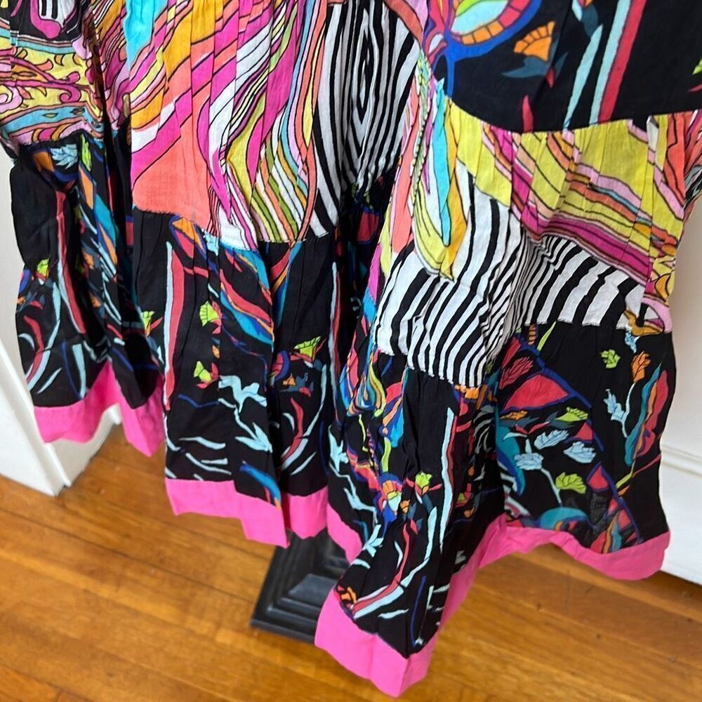 Chaudry Kc Boho Bright Colored Patchwork Mini Dre… - image 4